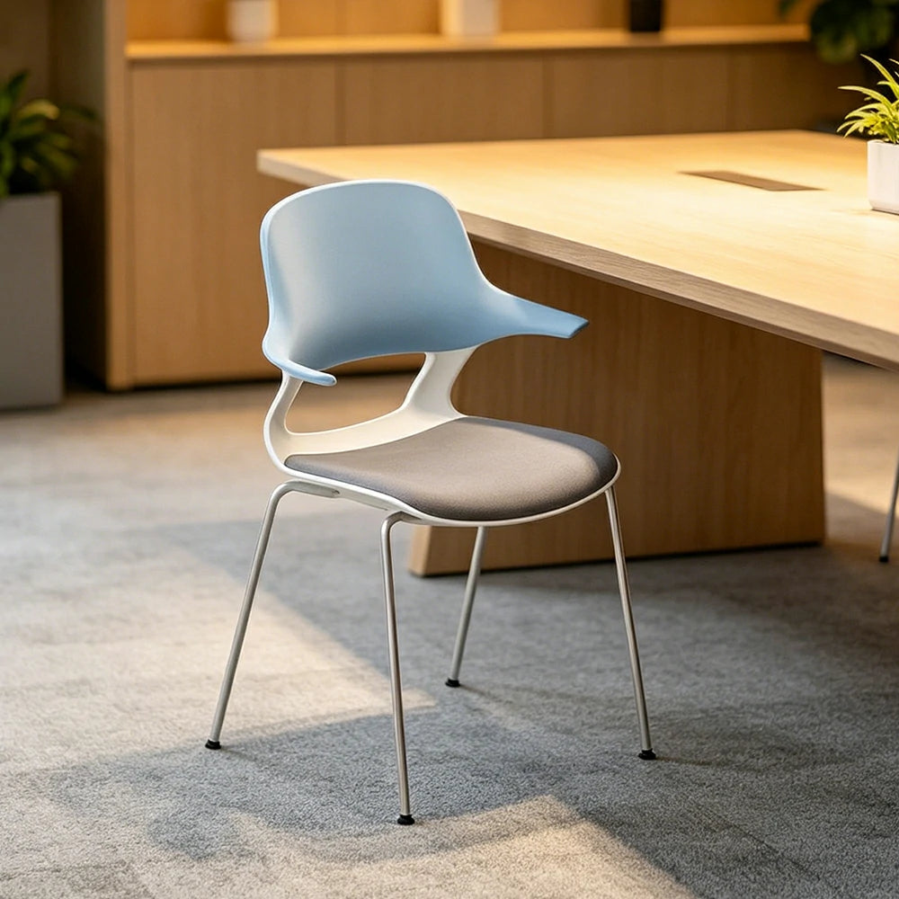 LIVARA  Minimalist Office Chair Modern Visitor Chair Comfortable Seating for Meeting Room Reception Area - Grey Blue