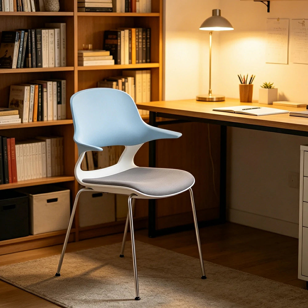 LIVARA  Minimalist Office Chair Modern Visitor Chair Comfortable Seating for Meeting Room Reception Area - Grey Blue