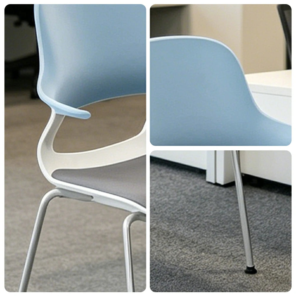 LIVARA  Minimalist Office Chair Modern Visitor Chair Comfortable Seating for Meeting Room Reception Area - Grey Blue