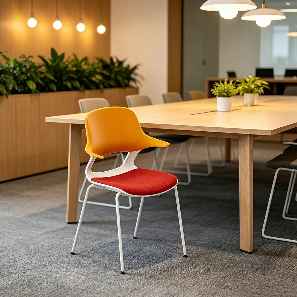 LIVARA  Minimalist Office Chair Modern Visitor Chair Comfortable Seating for Meeting Room Reception Area - Orange
