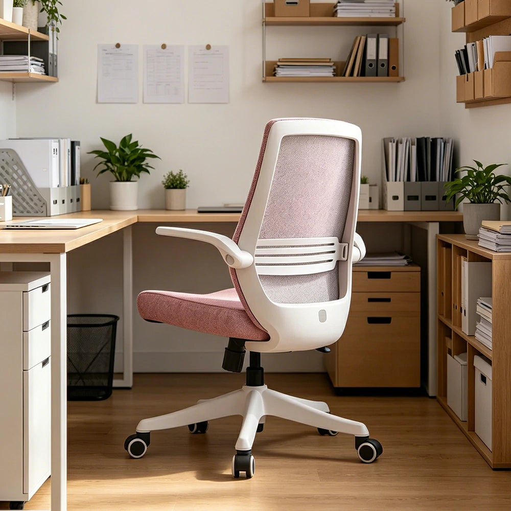 LIVARA  Standard Ergonomic Mesh Office Chair Adjustable Lumbar Support Computer Chair for Home Office - Pink
