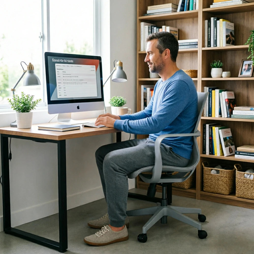 LIVARA  Modern Ergonomic Mesh Office Chair S-Shaped Backrest Comfortable Computer Chair for Workspace - Glacier Grey