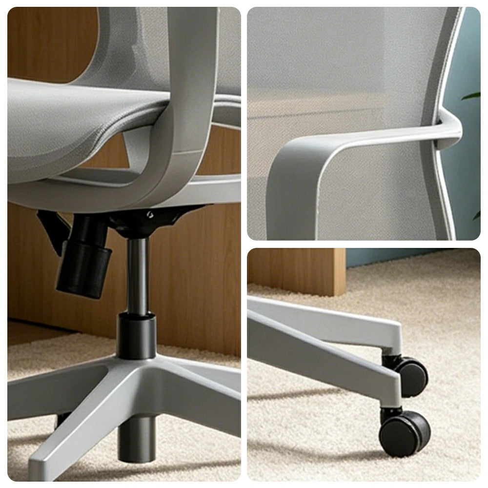 LIVARA  Modern Ergonomic Mesh Office Chair S-Shaped Backrest Comfortable Computer Chair for Workspace - Glacier Grey