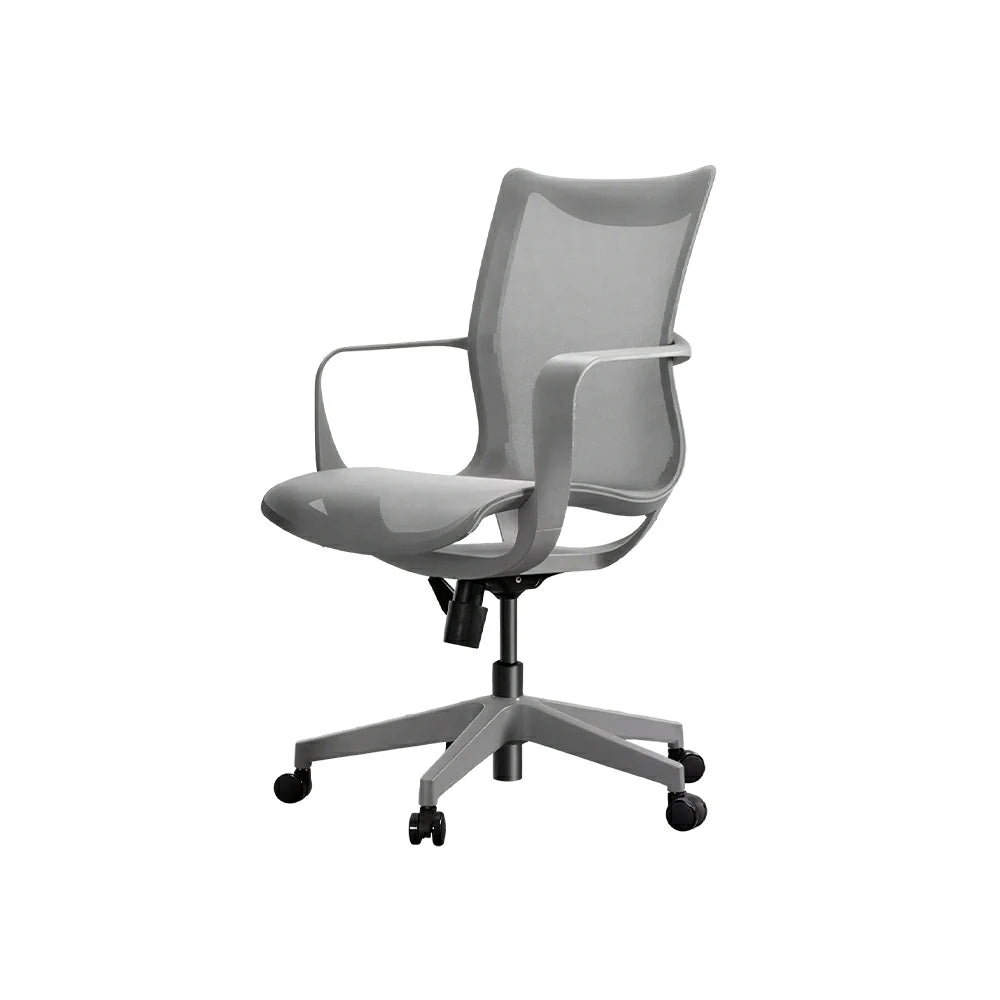 LIVARA  Modern Ergonomic Mesh Office Chair S-Shaped Backrest Comfortable Computer Chair for Workspace - Glacier Grey