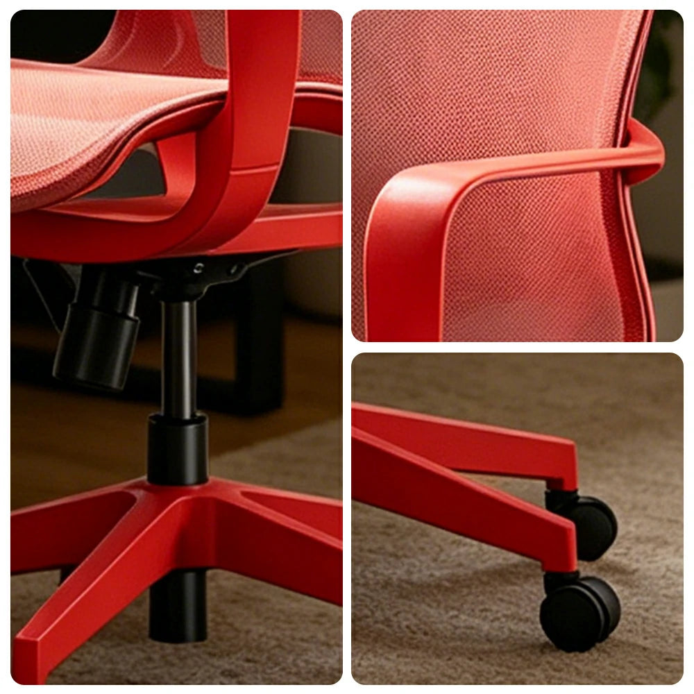 LIVARA  Modern Ergonomic Mesh Office Chair S-Shaped Backrest Comfortable Computer Chair for Workspace - Red