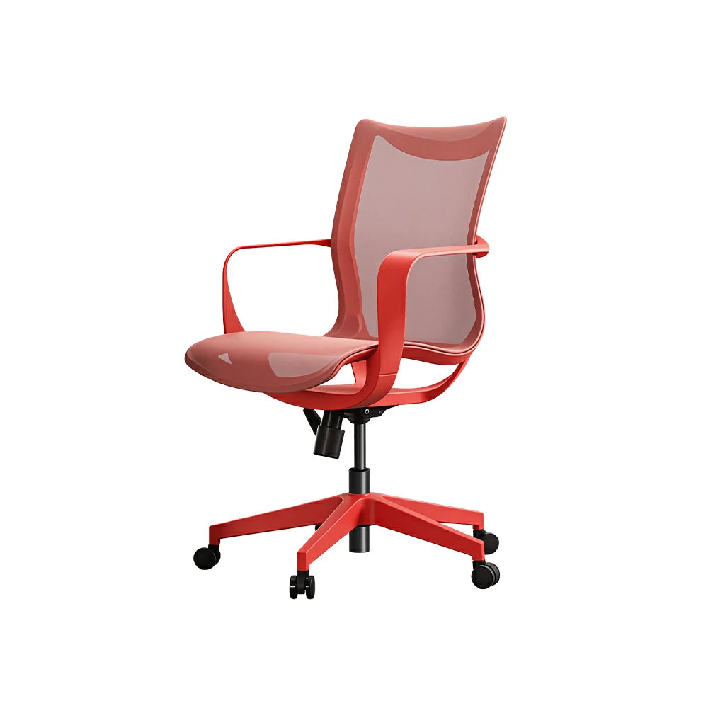 LIVARA  Modern Ergonomic Mesh Office Chair S-Shaped Backrest Comfortable Computer Chair for Workspace - Red