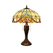 LIVARA Baroque Style Vintage Artistic Stained Glass Table Lamp Soft Ambient Lighting Metal Base Design Suitable for Bedroom Living Room Study Entryway