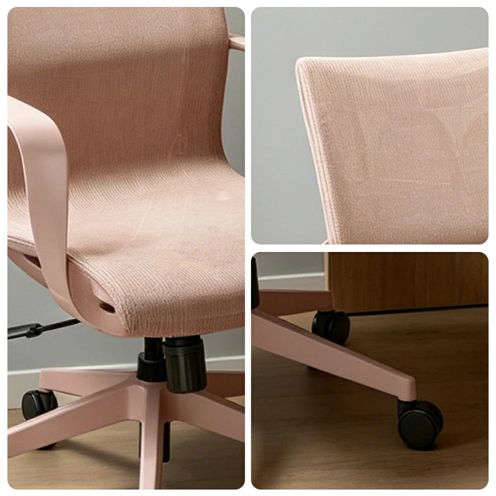 LIVARA  Modern Ergonomic Mesh Office Chair S-Shaped Backrest Comfortable Computer Chair for Workspace - Pink