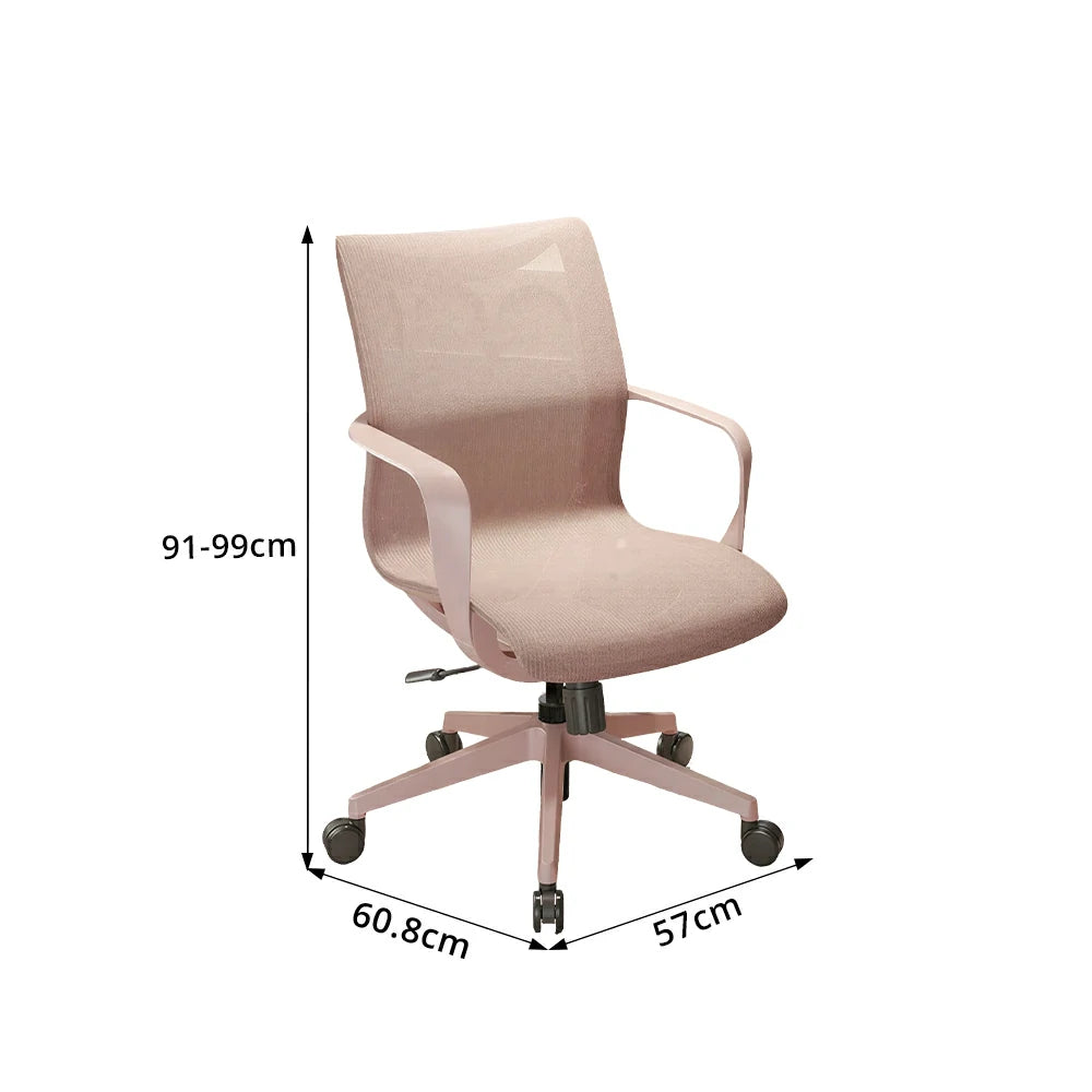 LIVARA  Modern Ergonomic Mesh Office Chair S-Shaped Backrest Comfortable Computer Chair for Workspace - Pink