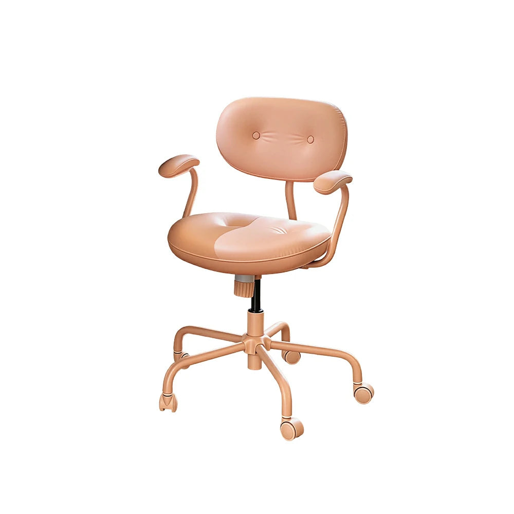 LIVARA  Modern Upholstered Office Chair Comfortable Swivel Chair with Armrests for Study Room Workspace - Pink