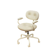 LIVARA  Modern Upholstered Office Chair Comfortable Swivel Chair with Armrests for Study Room Workspace - White
