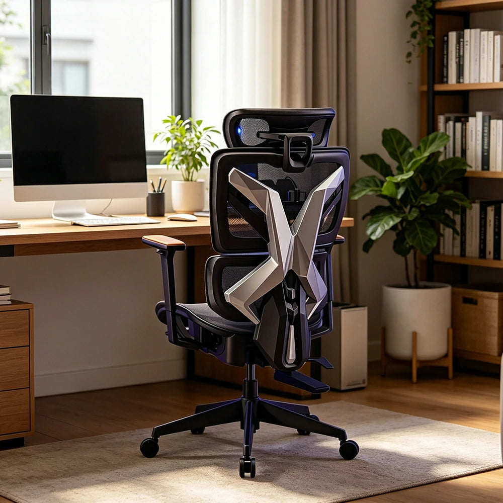 LIVARA  Premium Ergonomic Mesh Office Chair Gaming Chair Adjustable Support Reclining Desk Chair - Moon Grey