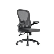 LIVARA  Modern Ergonomic Mesh Office Chair Sponge Cushion Flip Armrests Adjustable Reclining Chair - Black