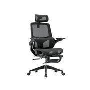 LIVARA  High Back Ergonomic Mesh Office Chair Adjustable Lumbar Support 135° Recline Footrest Chair - Black