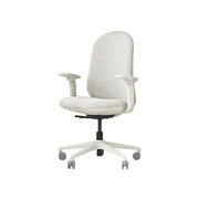 LIVARA   Modern Ergonomic Office Chair Corduroy Upholstered Chair with 3D Armrests for Workspace - White