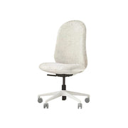 LIVARA   Modern Ergonomic Office Chair Corduroy Upholstered Chair Comfortable Swivel Chair for Study Room - White