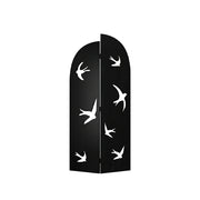 LIVARA Swallow Design Folding Room Divider - Decorative Openwork Privacy Screen for Living Room Bedroom Entryway - Black