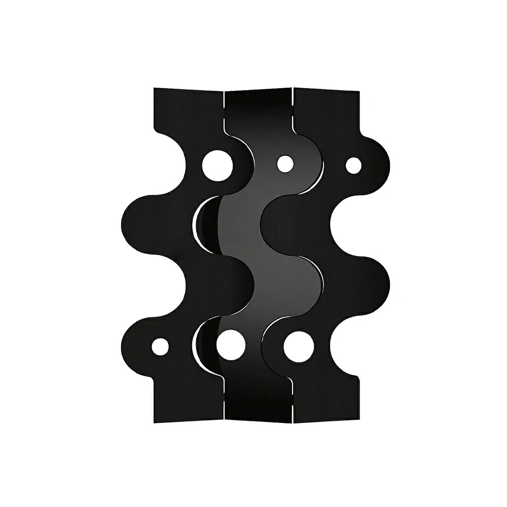 LIVARA 3 Panel Decorative Folding Screen Modern Wave Design Room Divider Privacy Partition for Living Room Bedroom Entryway - Black
