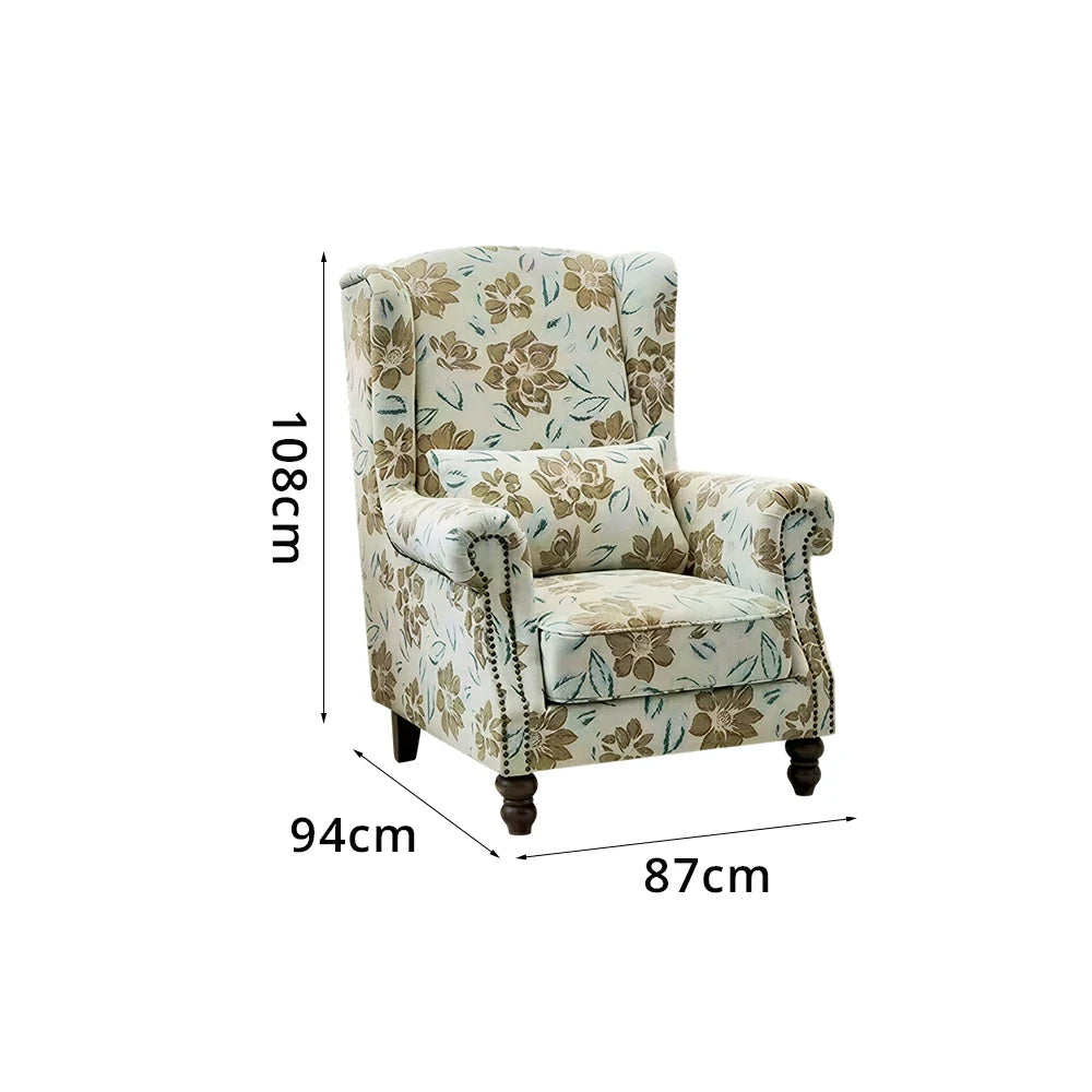 LIVARA Leisure Sofa Chair with Larch Wood Frame and Latex Cushion for Living Room Study and Balcony