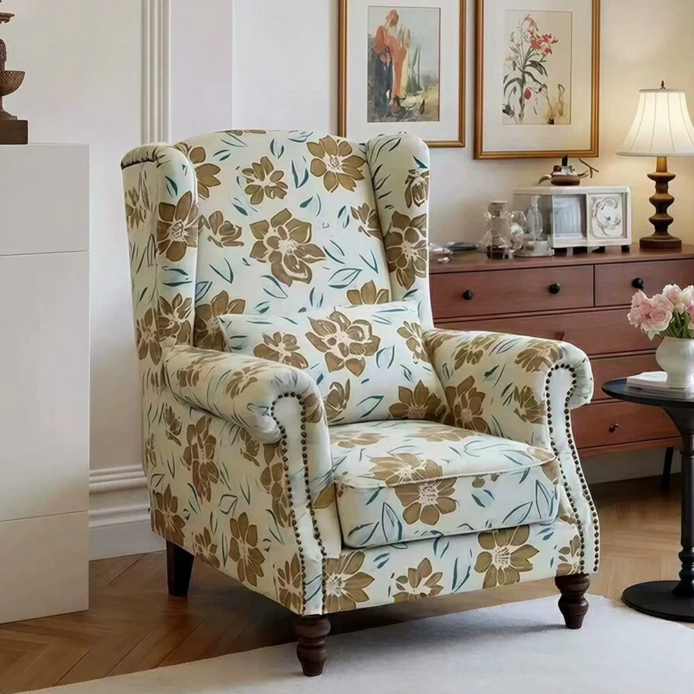 LIVARA Leisure Sofa Chair with Larch Wood Frame and Latex Cushion for Living Room Study and Balcony