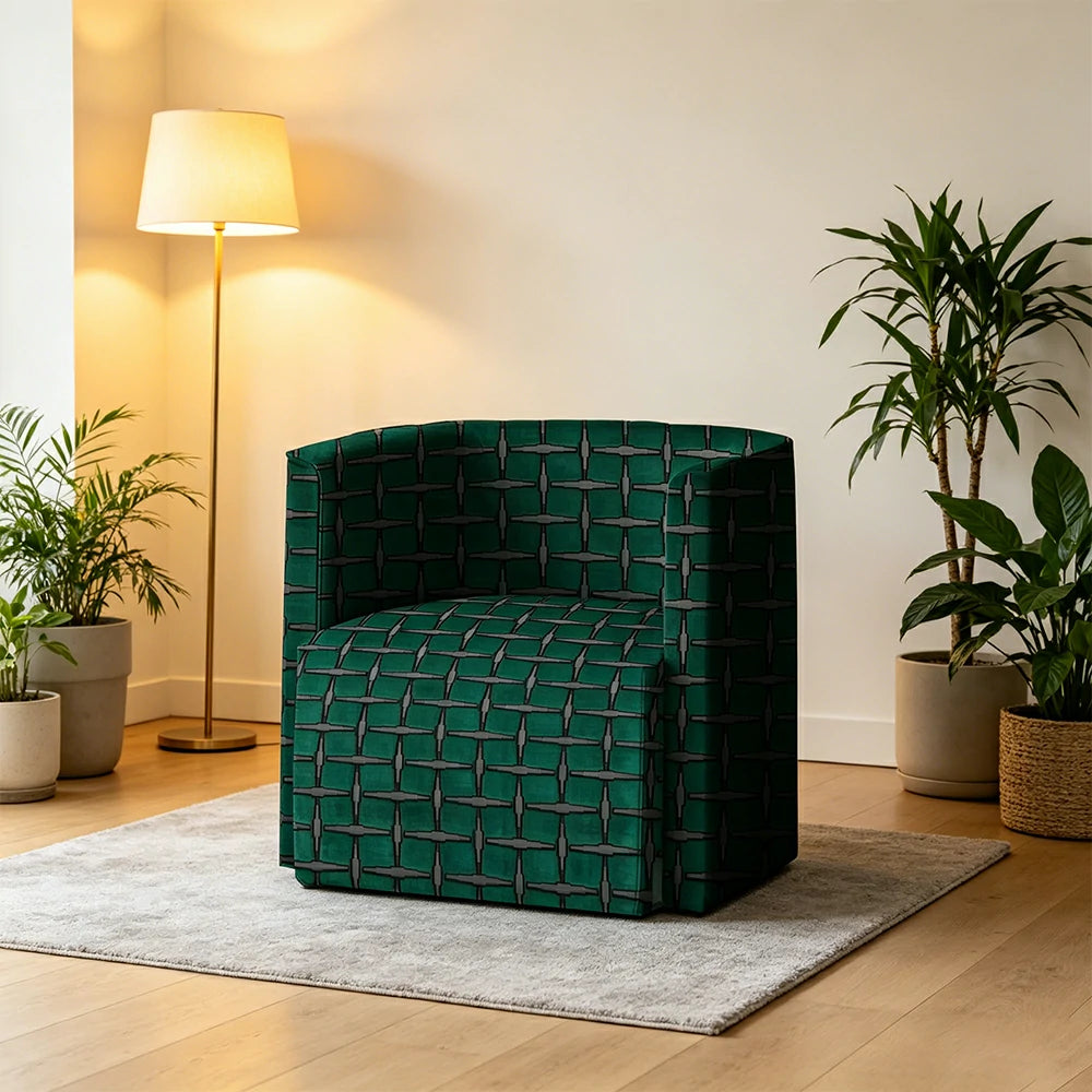 LIVARA Modern Lounge Sofa Chair with Solid Timber Frame and High-resilience Cushion for Living Room and Lounge - Green