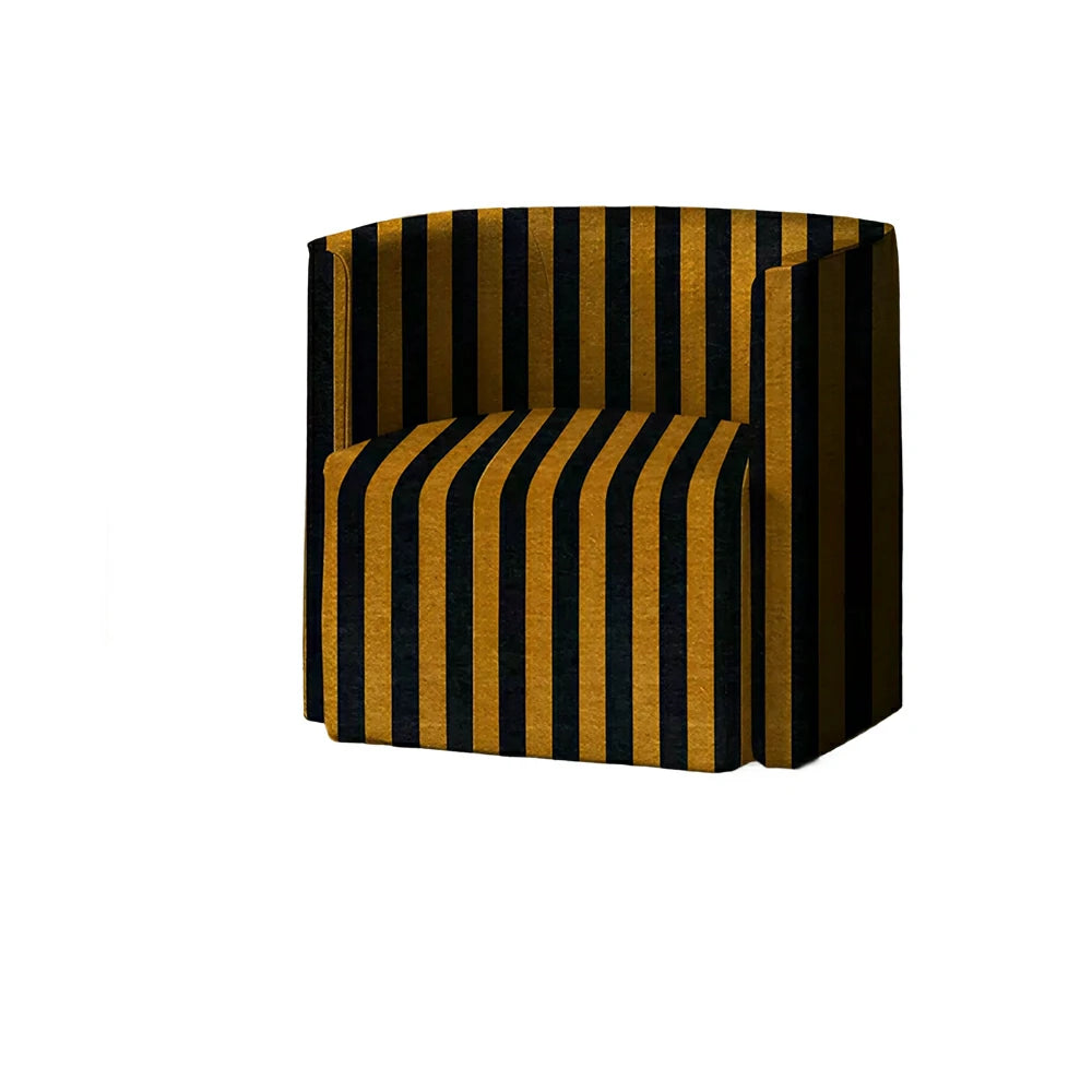 LIVARA Modern Lounge Sofa Chair with Solid Timber Frame and High-resilience Cushion for Living Room and Lounge - Black&Gold