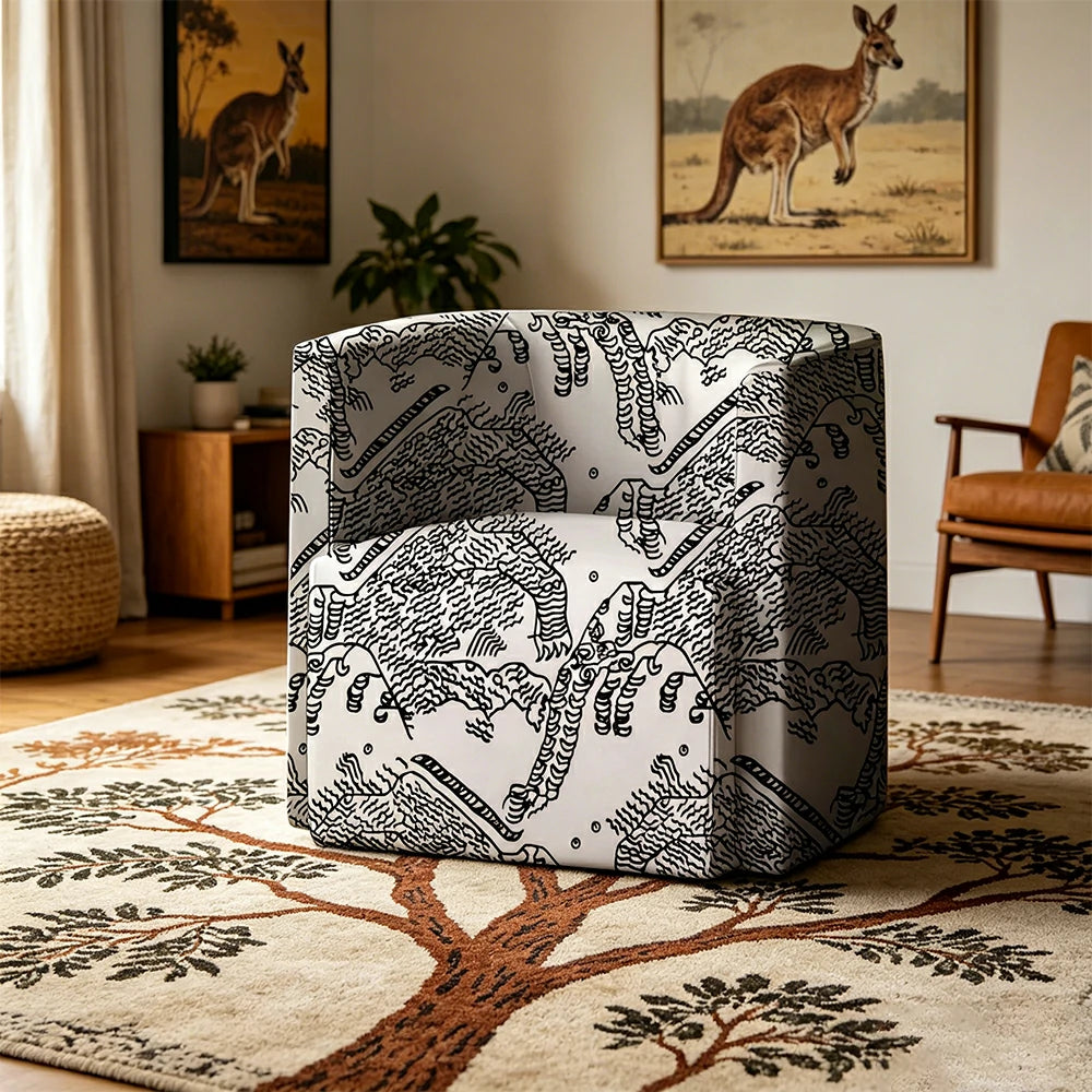 LIVARA Modern Lounge Sofa Chair with Solid Timber Frame and High-resilience Cushion for Living Room and Lounge - Black&White