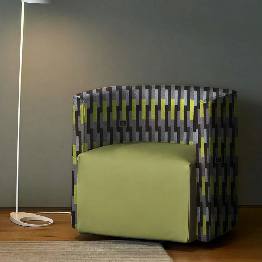 LIVARA Modern Lounge Sofa Chair with Solid Timber Frame and High-resilience Cushion for Living Room and Lounge - Grey&Green