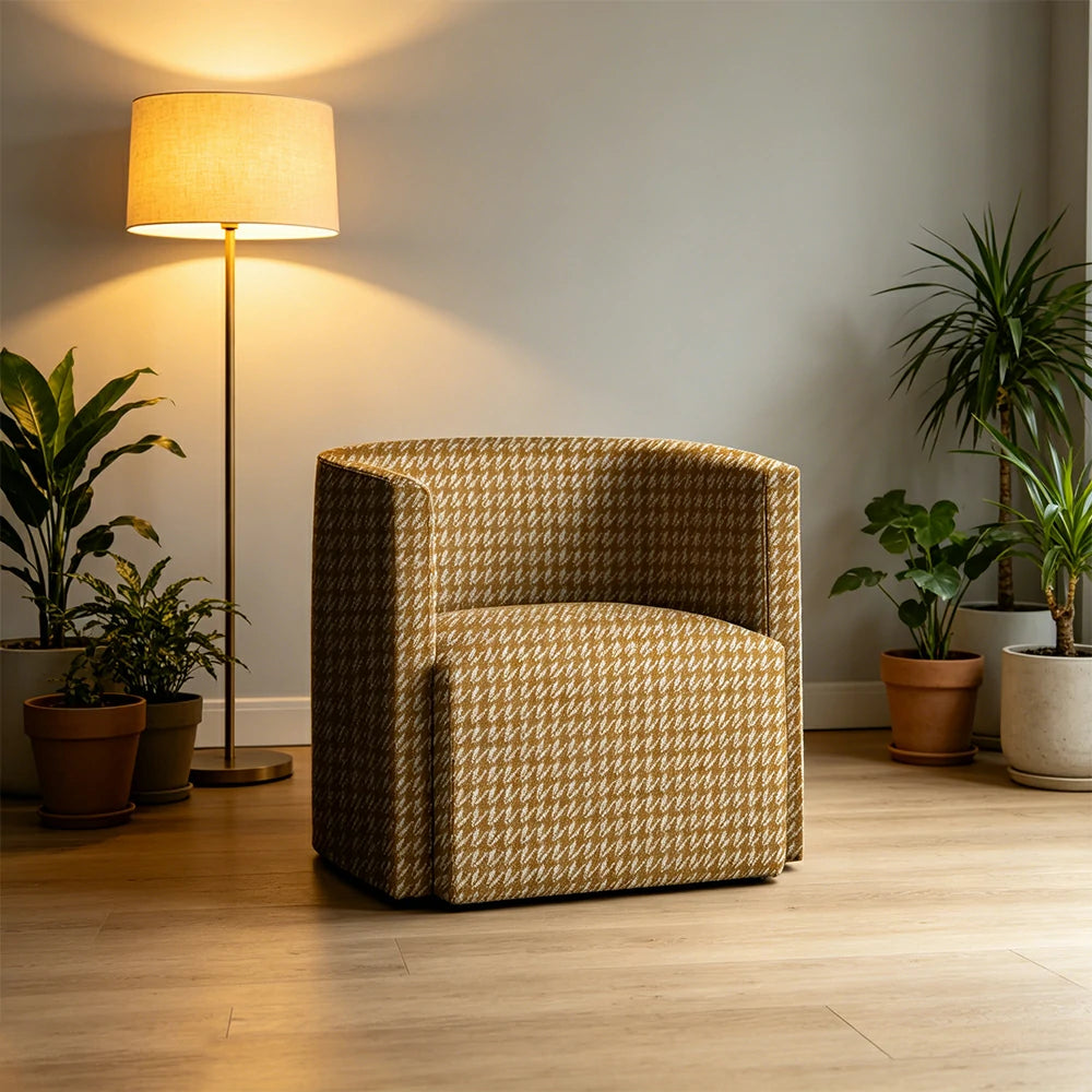 LIVARA Modern Lounge Sofa Chair with Solid Timber Frame and High-resilience Cushion for Living Room and Lounge - Yellow