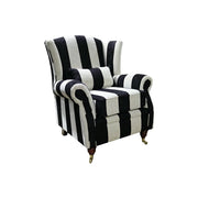 LIVARA Vintage Single Sofa Chair with High Back and High-density Sponge Cushion for Living Room Study and Bedroom - Black&White