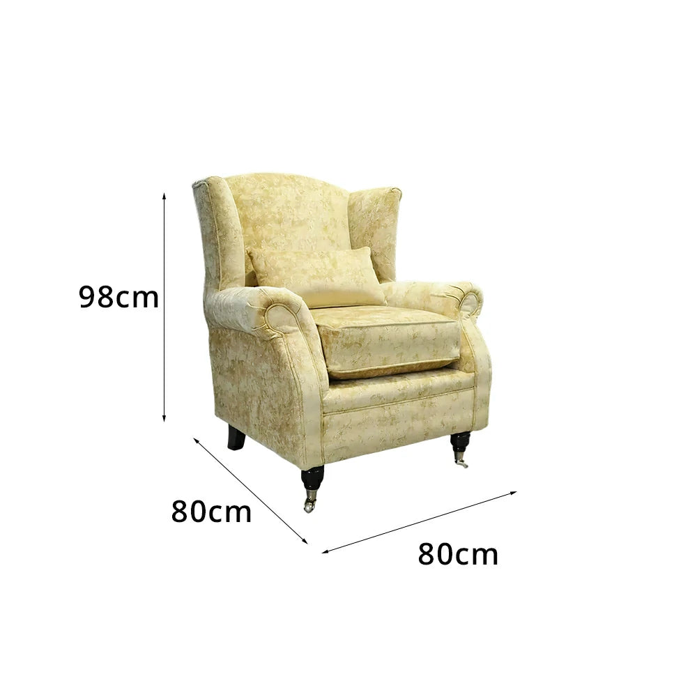 LIVARA Vintage Single Sofa Chair with High Back and High-density Sponge Cushion for Living Room Study and Bedroom - Yellow