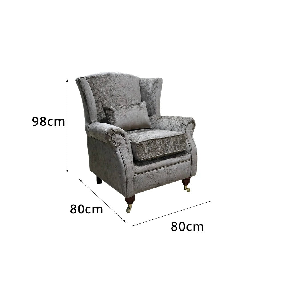 LIVARA Vintage Single Sofa Chair with High Back and High-density Sponge Cushion for Living Room Study and Bedroom - Grey