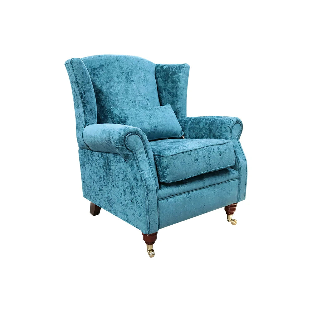 LIVARA Vintage Single Sofa Chair with High Back and High-density Sponge Cushion for Living Room Study and Bedroom - Blue