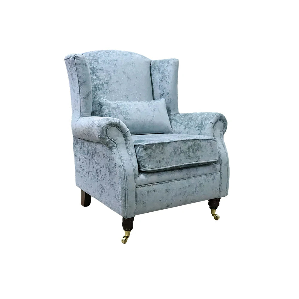 LIVARA Vintage Single Sofa Chair with High Back and High-density Sponge Cushion for Living Room Study and Bedroom - Light Blue