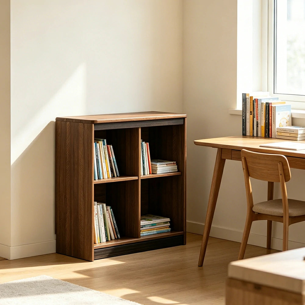 LIVARA Kids Storage Cabinet with Open Bookshelf and Rounded Safety Design 87.3cm for Children's Room and Playroom