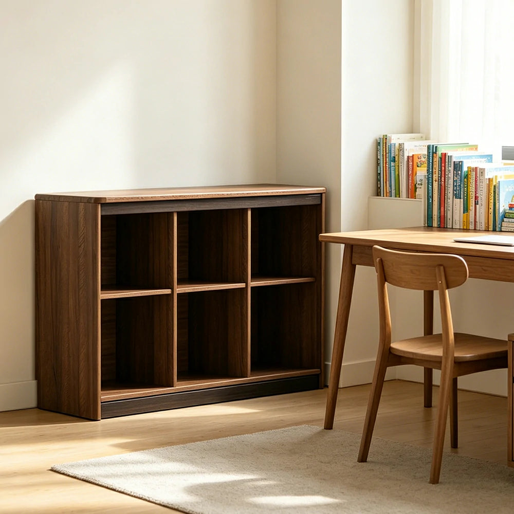 LIVARA Kids Storage Cabinet with Open Bookshelf and Rounded Safety Design 129.6cm for Children's Room and Playroom