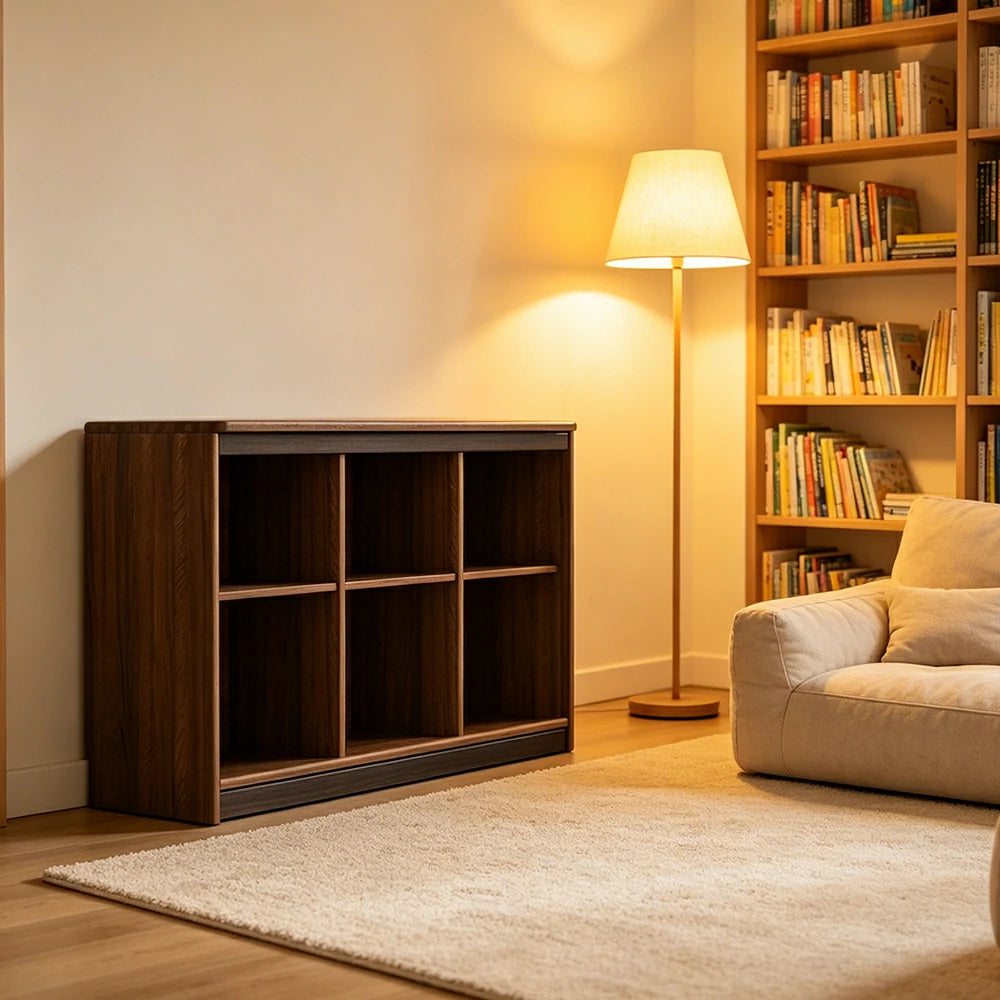 LIVARA Kids Storage Cabinet with Open Bookshelf and Rounded Safety Design 129.6cm for Children's Room and Playroom