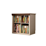 LIVARA 2-Column Solid Wood Storage Bookcase with Open Shelves and Spacious Desktop for Kids Room and Study