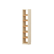 LIVARA 40cm Slim Solid Wood Bookshelf with Open Shelves and No Back Panel for Study Bedroom and Small Spaces