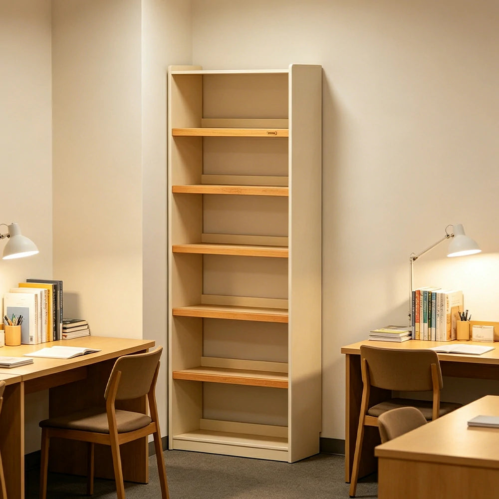 LIVARA 80cm Slim Solid Wood Bookshelf with Open Shelves and No Back Panel for Study Bedroom and Small Spaces
