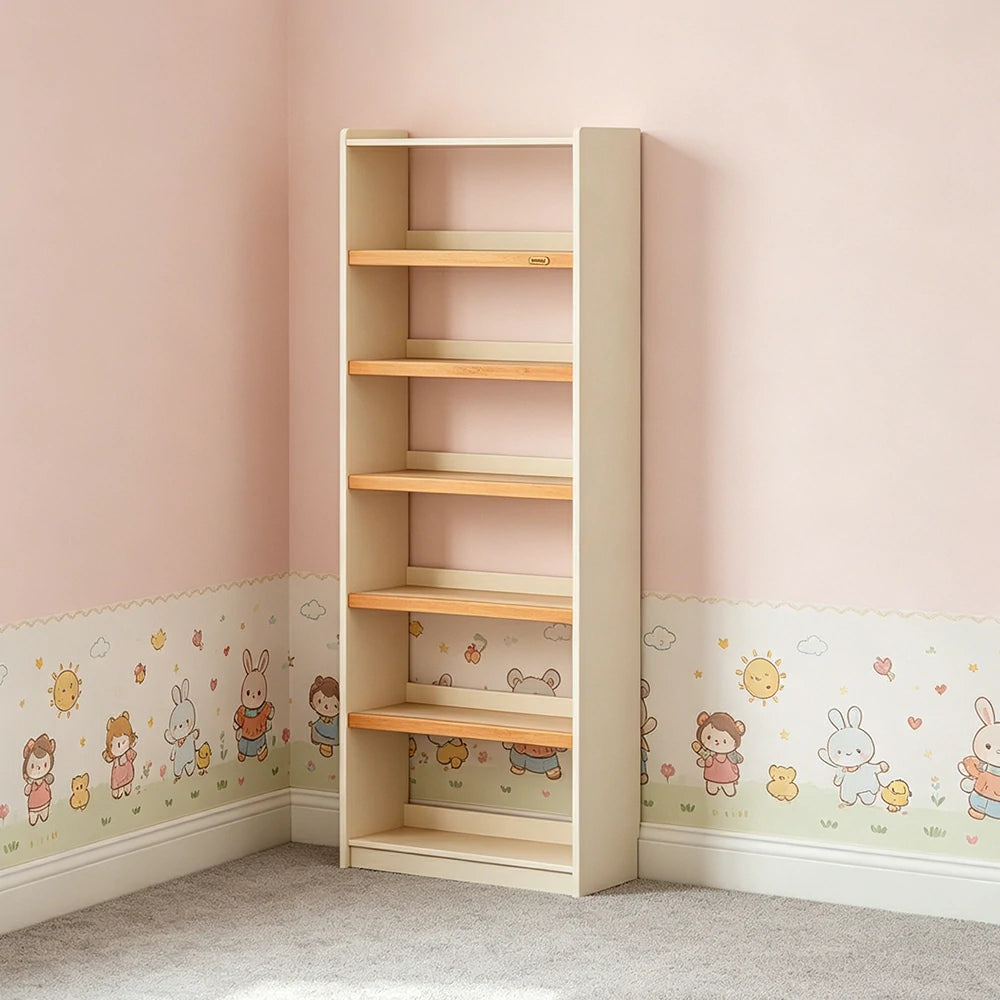 LIVARA 80cm Slim Solid Wood Bookshelf with Open Shelves and No Back Panel for Study Bedroom and Small Spaces
