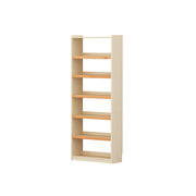 LIVARA 80cm Slim Solid Wood Bookshelf with Open Shelves and No Back Panel for Study Bedroom and Small Spaces