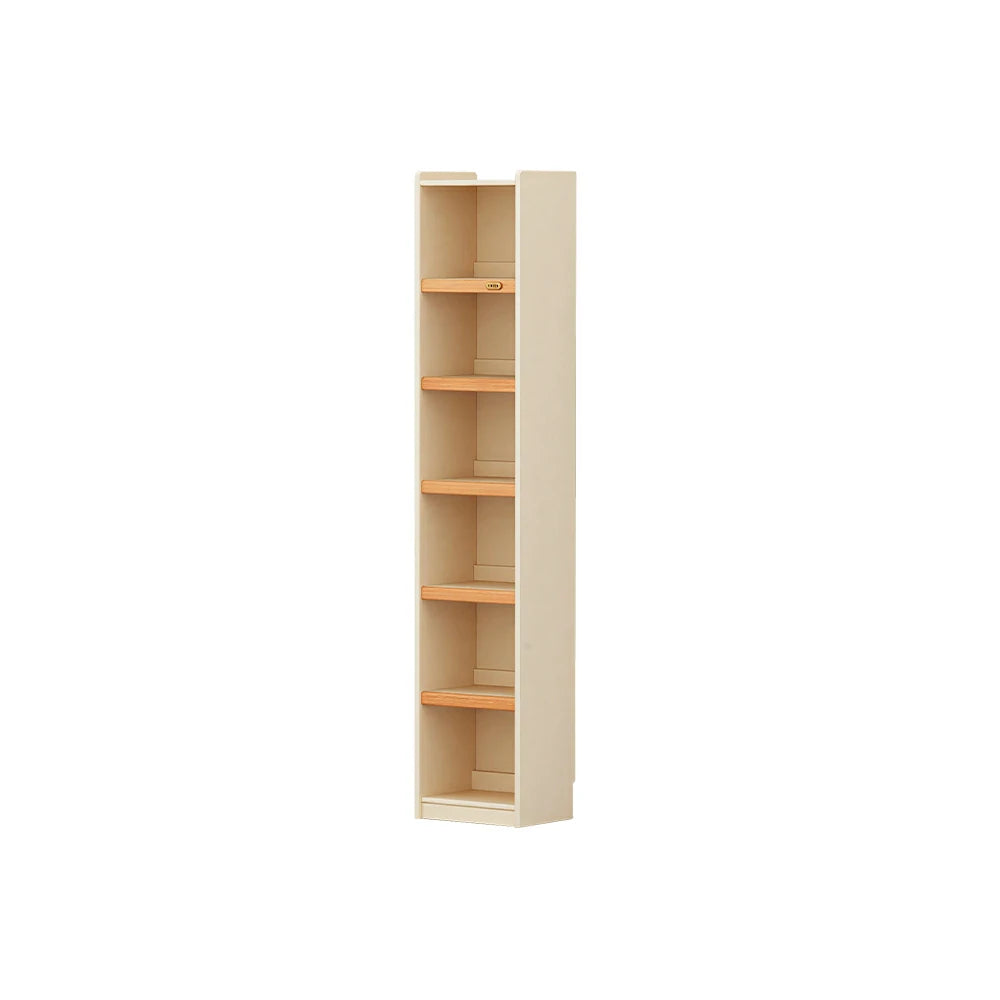 LIVARA 40cm Slim Solid Wood Bookshelf with Open Shelves and Back Panel for Study Bedroom and Small Spaces