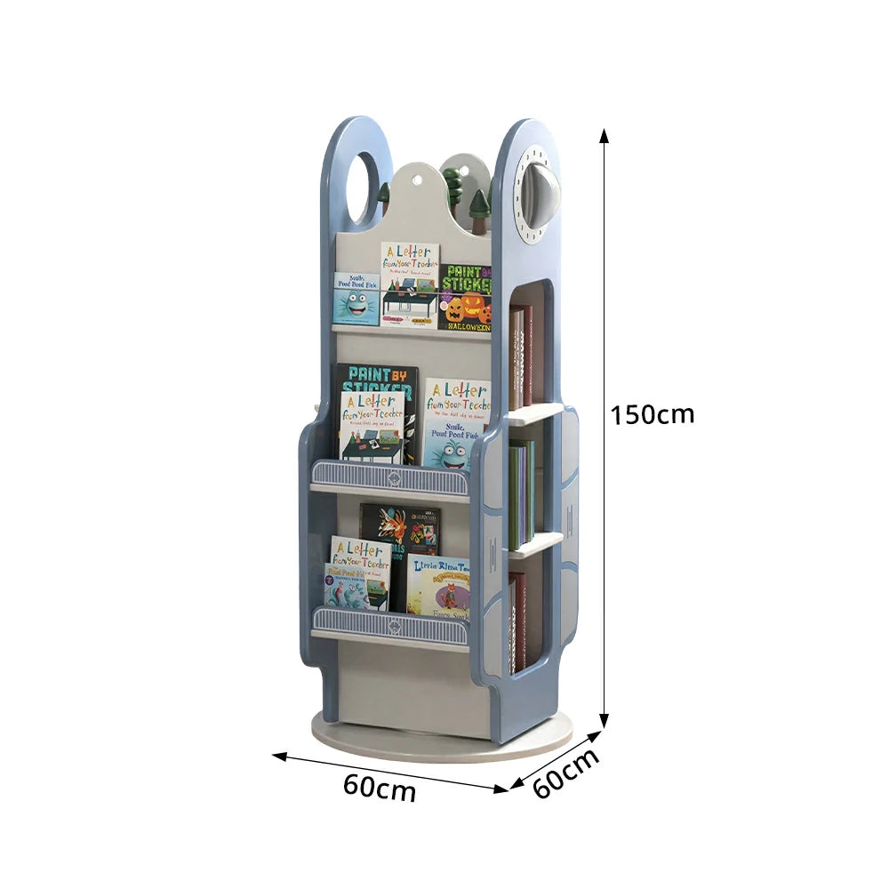 LIVARA Rotating Kids Bookshelf with 360 Degree Smooth Rotation and Rounded Edges for Kids Room and Reading Corner
