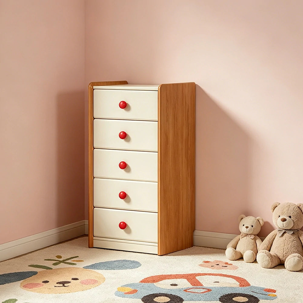 LIVARA Kids Storage Chest with Large Drawers and Anti-pinch Rails 5-Drawer Cabinet for Kids Room and Nursery