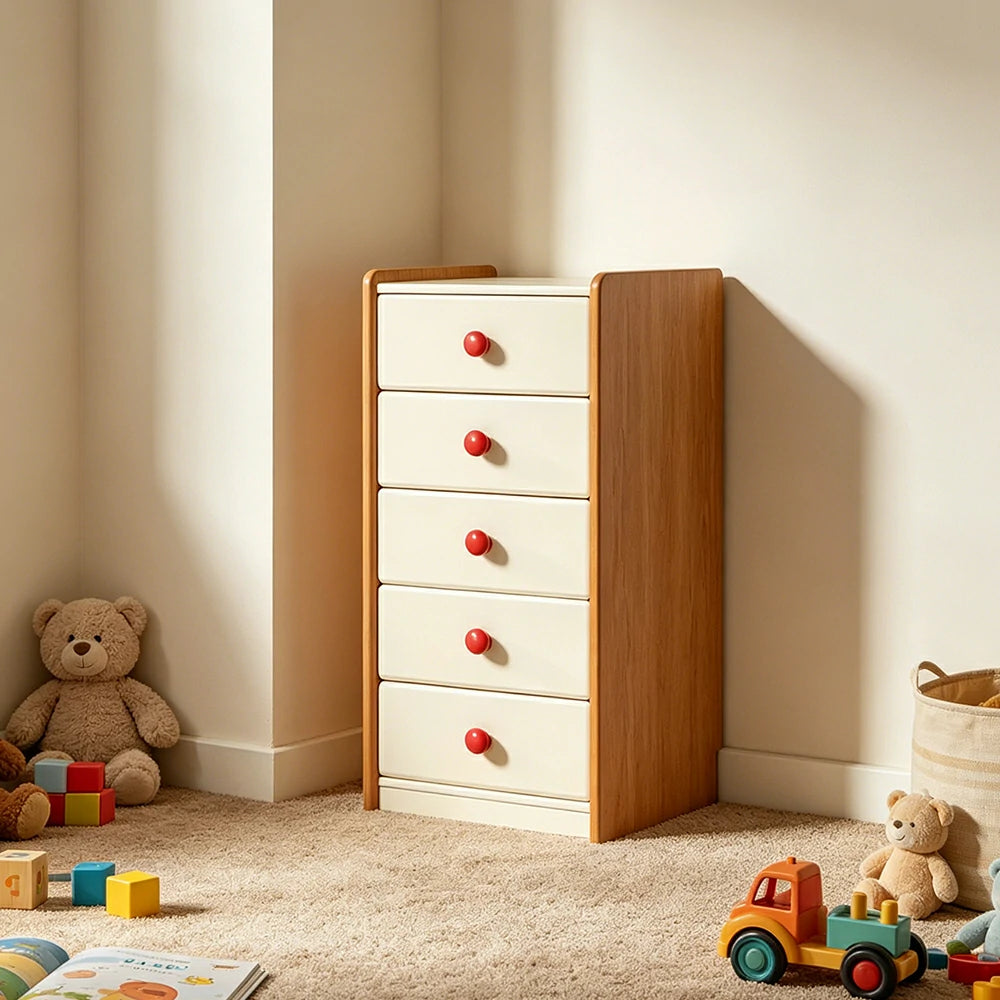 LIVARA Kids Storage Chest with Large Drawers and Anti-pinch Rails 5-Drawer Cabinet for Kids Room and Nursery