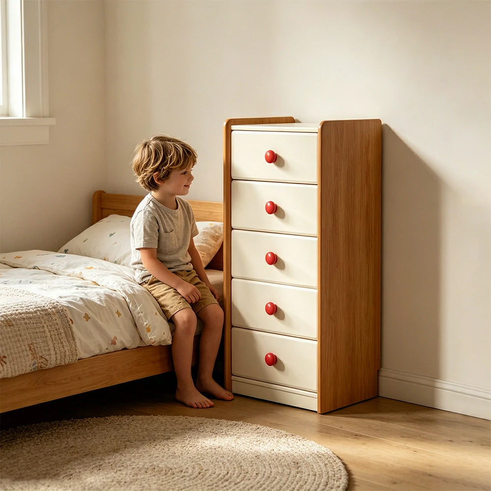 LIVARA Kids Storage Chest with Large Drawers and Anti-pinch Rails 5-Drawer Cabinet for Kids Room and Nursery