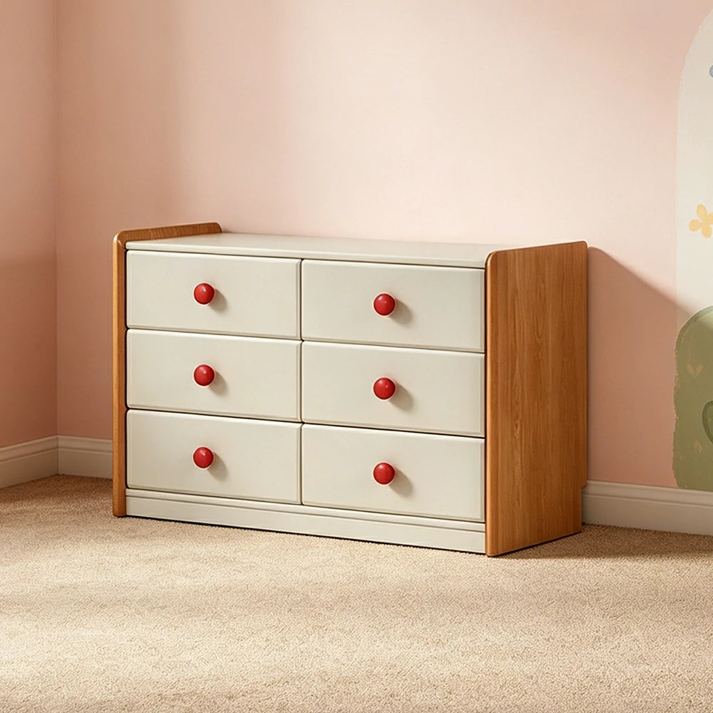 LIVARA Kids Storage Chest with Large Drawers and Anti-pinch Rails 6-Drawer Cabinet for Kids Room and Nursery