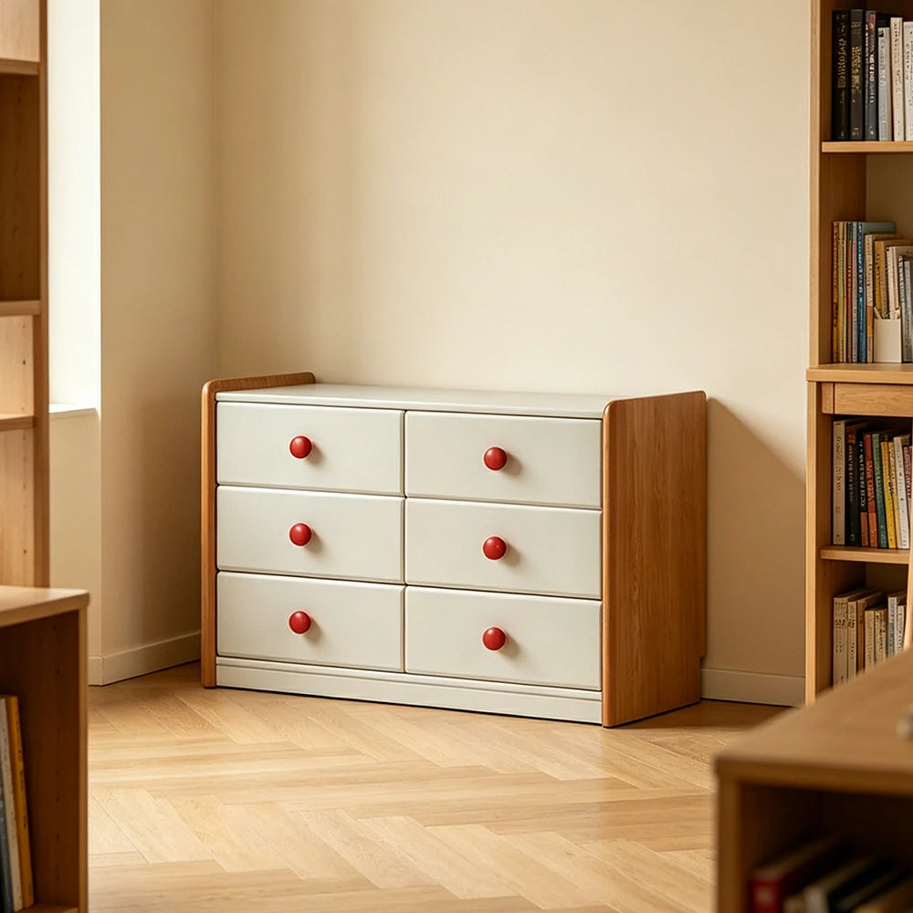 LIVARA Kids Storage Chest with Large Drawers and Anti-pinch Rails 6-Drawer Cabinet for Kids Room and Nursery