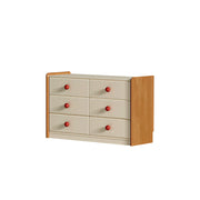 LIVARA Kids Storage Chest with Large Drawers and Anti-pinch Rails 6-Drawer Cabinet for Kids Room and Nursery
